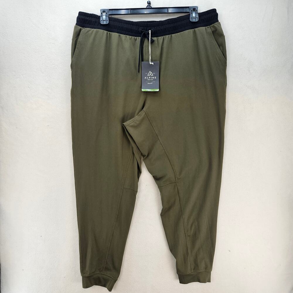 VRST MENS XXL OLIVE GREEN ELEVATE PANTS PERFORMANCE ACTIVE STRETCH TAPER JOGGER